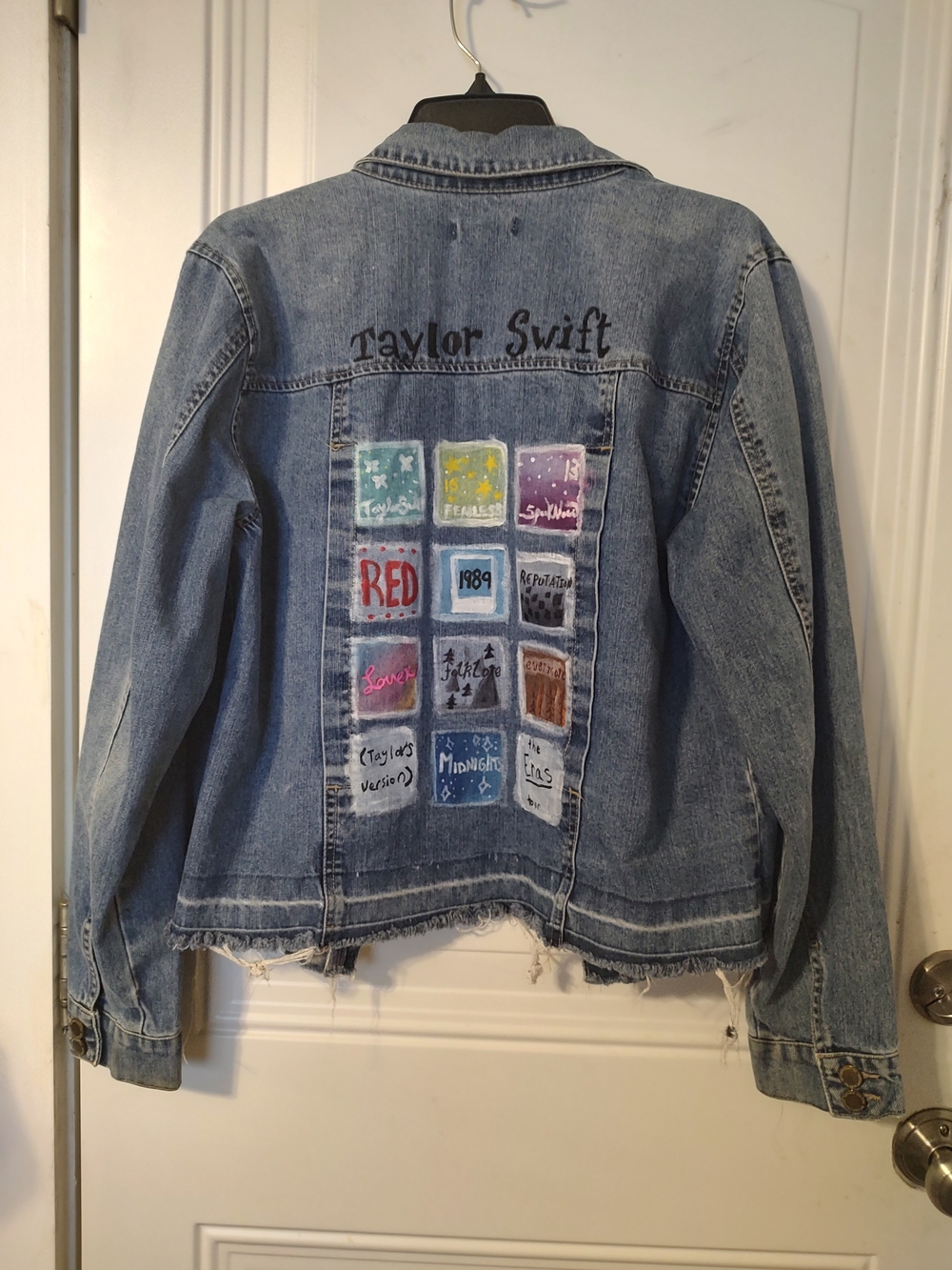 Taylor Swift Hand-Painted Denim Jacket - Light Blue